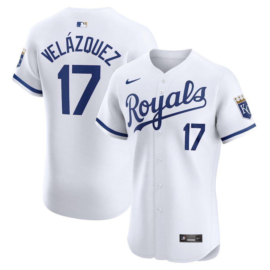 Men Kansas City Royals #17 Nelson Velazquez Nike White Home Elite Player MLB Jersey->kansas city royals->MLB Jersey
